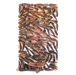 ร้อนขายตกแต่งการออกแบบใบสี่เหลี่ยมผืนผ้ารูปร่างทองแดงโลหะโบราณผนังศิลปะสำหรับตกแต่งบ้านโรงแรมร้านอาหาร - Product Image 1