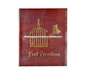 Venta al por mayor 100% cuero hecho a mano vintage en relieve sensación libertad jaula cuaderno de cuero liso - Product Image 1