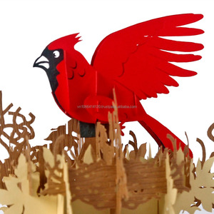 Kartu Ucapan hewan Pop-up 3D burung Kardinal kualitas tinggi untuk pernikahan Harga terbaik dari pemasok Vietnam Hubungi kami! - Product Image 3