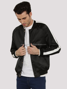Custom Logo Coated Satin <b>Men's</b> Nylon Bomber <b>Jackets</b> <b>Winter</b> Wholesale Loose Breathable <b>Waterproof</b> Windproof Reversible Design - Product Image 5