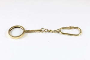 Llavero de lupa de latón náutico Vintage antiguo Llavero de metal con lazo de latón para promociones y mosquetones - Product Image 4