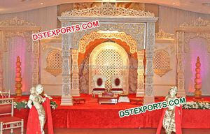 Cérémonie de mariage indien Mandap lourd sculpté Jodha Akbar Mandap ensemble mariage indien Mandap fabricant et exportateur Australie - Product Image 3