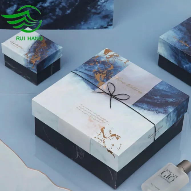 Großhandel Würfel Marmor Geschenk box mit Papiertüte