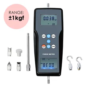 Pengukur Kekuatan Digital 1K, Alat Ukur 1K Tarik & Dorong Ubah Tester Newton Meter Newton N/Kg/Lb/G Pengukuran