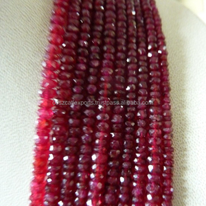 Gema lisa de rubí teñida, piedra Natural redonda, 4mm, 1mm, agujero de 14 pulgadas - Product Image 1