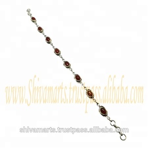 Prix de gros Bracelet en argent sterling 925 avec pierre de cornaline rouge Plaqué or rose et vintage unique pour exportateur de cadeaux - Product Image 2