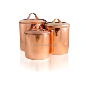 Hammered Copper <b>Canister</b> <b>Set</b> of 4 Pcs for Home Hotel Restaurant Use - Product Image 5
