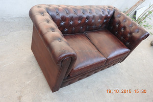 Chesterfield-sofá de cuero auténtico, 2 asientos - Product Image 4
