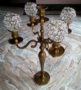 Gold Crystal <b>Candelabra</b> for Wedding Centerpiece Made From High Quality Aluminium And Crystal In Bulk For Export - Product Image 3
