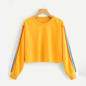 Custom Plain Women Streetwear Track Suit <b>Cropped</b> <b>Top</b> Hoodie New Design Your Own 100% Polyester Sublimated Custom Hoodies2025 - Product Image 2