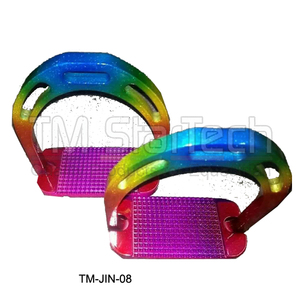 Étriers Jin en aluminium durables de couleur arc-en-ciel pour l'équitation équestre occidentale Produit en acier inoxydable avec logo personnalisé - Product Image 1