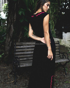 ชุดเดรสยาวแขนกุดปักลายดอกไม้ปักลายนกยูงชุดเดรสยาวสไตล์ฮิปปี้สไตล์วินเทจผ้าแม็กซิกันปักลายดอกไม้ลูกไม้ใส่ชายหาดฤดูร้อน - Product Image 3