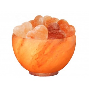 Himalaya Rose Cristal Sel Lampe Feu Bol Sian Entreprises Écologique Feng Shui Fleur Sculpture Automatique Bouton Chunked - Product Image 4