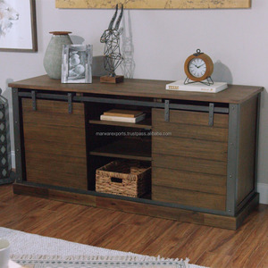 Gabinetes de sala de estar de madera maciza Muebles de almacenamiento de puerta de granero de uso general para el hogar - Product Image 6