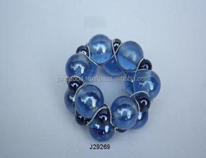 Servilletero hecho a mano con cuentas de vidrio, puede estar en cualquier color, vajilla, todos los colores disponibles, cena en casa, decoración de mesa para fiesta de boda - Product Image 2