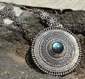 Collier en argent Sterling 925 Labradorite de forme ronde, Design Royal, bijoux en argent frais, bijoux en argent indien - Product Image 4