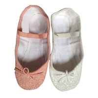 Chaussures de ballet souples en cuir doré de conception personnalisée pour femmes chaussures de danse plates confortables