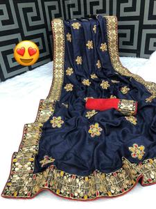 Sari de style Dhoti, dernière collection, sari de mariée indien, broderie dorée, vêtements pour femmes, chemisier de créateur prêt à porter, vente en gros - Product Image 3