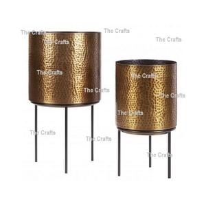 Maceta de aluminio de diseño clásico de color dorado con soporte para decoración de hogar y jardín a los mejores precios - Product Image 6