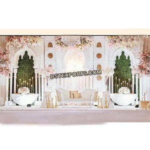 Cadre de scène de mariage 3D haut de gamme, design moderne exclusif Californie, couleur et taille personnalisables, en fibre de verre légère - Product Image 1