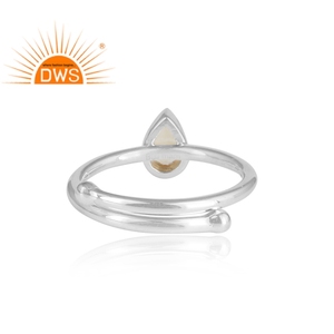 ลูกแพร์ธรรมชาติตัดซิทรินแหวนพลอยเครื่องประดับผู้ค้าส่ง925ปรับแหวนเงินผู้ผลิตเครื่องประดับ - Product Image 4