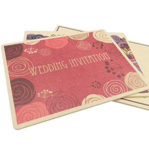 Carte d'invitation de mariage en bois imprimée CMYK personnalisée – Finition AR pour salutation, décoration et cadeau - Product Image 4