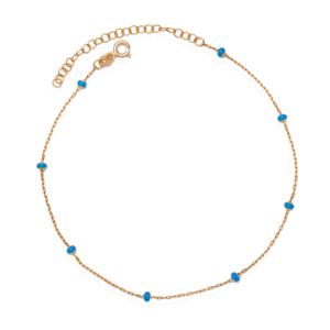 Chaîne de cheville en émail bleu fait à la main, vente en gros, argent Sterling 925, meilleure vente - Product Image 6