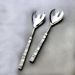 Stainless Steel <b>Buffet</b> Warmer Silver Plated Cutlery Set Loop Design Handle Salad <b>Server</b> Round Salad bar Serving Set - Product Image 5