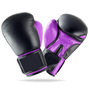 Gants de boxe en cuir PU à la mode pour l'entraînement Nouveau noir violet OEM Logo Thai Couleur Matériel Adultes - Product Image 5