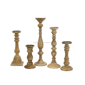 Bougeoirs en bois de lavage naturel Vintage, 20 pièces - Product Image 4