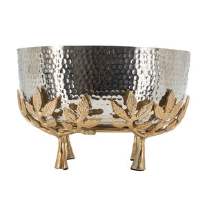 Soporte de Metal para cuencos de frutas, tazón de Metal martillado, plata, con soporte floral, chapado en oro, gran oferta - Product Image 1
