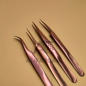 Pince à épiler à volume de 90 degrés, meilleure isolation, couleur plasma or rose, extension de cils en acier inoxydable massif, pointue - Product Image 5