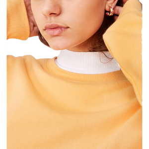 High Quality Yellow Organic Cotton Knitted Sweat Set Women Casual Oversized Pullover Sweatshirt for hot And Fitt Girls - Product Image 2