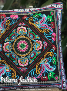 Floral Cushion Cover Hand Embroidery Multi Color Bohemian Fancy <b>Car</b> <b>Decor</b> Designer Factory Price Embroidered Pillow best quality - Product Image 3