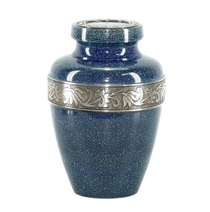 Urna de Metal antigua con grabado de mariposa azul para cenizas, urna de cremación para adultos, estilo americano/europeo - Product Image 4