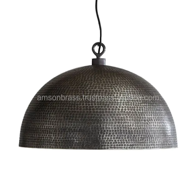 Lampe suspendue martelée en fer métallique de haute qualité pour décoration de maison, hôtel, centre commercial et Restaurant