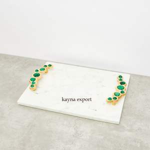 Fancy New Gold Plated Handle for Home Decor Marble Tray - Product Image 1