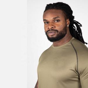 T-shirt de gymnastique unisexe pour hommes 100% polyester à séchage rapide manches raglan design vierge vêtements de musculation surdimensionnés - Product Image 4