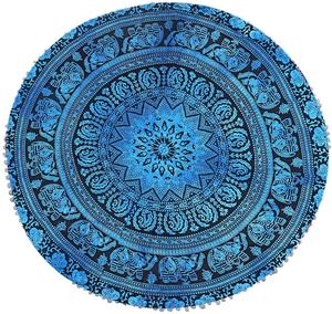 Housse de pouf Mandala imprimé animal Housse de coussin de sol en coton de 32 pouces Pouf rond merveilleux de plusieurs couleurs par les expéditeurs indiens - Product Image 1