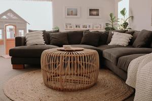 Table basse Vintage en rotin pour la cuisine, table de café, en rotin - Product Image 6