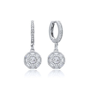 Boucles d'oreille pendantes en pierre de Zircon, bijoux en argent Sterling 925, Design Baguette, turc, vente en gros - Product Image 1
