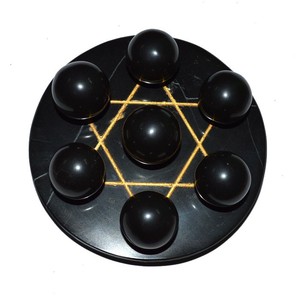 7 noir Boule D'agate sur Or Étoile de David Base En Cristal - Product Image 4
