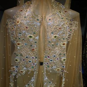 Tela de caftán Takchita marroquí sin coser de diseñador indio, chaqueta caftán sin coser - Product Image 4