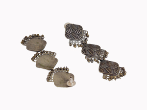 New Designed Artificial handmade brass silver look alike stud earings for women and girls - Product Image 2