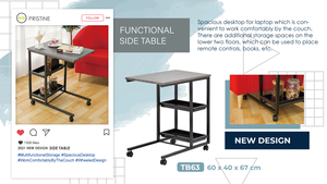 Mesa de Centro Moderna de Estilo Industrial con Ruedas, Superficie de Madera, Estructura Metálica, Estante de Almacenamiento Móvil, Muebles para Sala de Estar - Product Image 4