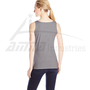 ผู้หญิงยืดผ้าฝ้ายโพลีเอสเตอร์ถังด้านบนที่มีคุณภาพดีขายส่งผู้หญิงเสื้อกล้าม - Product Image 6