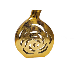 แจกันดอกไม้ทำมือชุบทองทรงกลมดีไซน์หรูหราออกแบบได้ตามต้องการ - Product Image 1