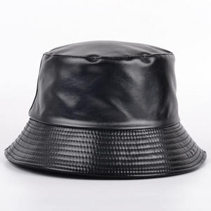 Logotipo personalizado Golden 100% Real Leather Unisex Bucket Sombreros para mujeres y hombres por Standard International - Product Image 3