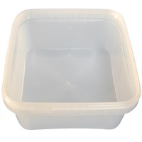 Couvercle de gobelet carré en PP IML inviolable de 3 litres pour l'étiquetage des emballages alimentaires de 100 oz (crème glacée, biscuits, yaourt, fromage, sucre/gelée, gâteau)