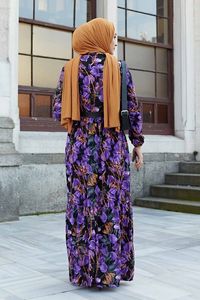 Robe à motifs floraux pour femmes, vêtements islamiques, turcs modeste, mode Abaya, tunique Hijab, nouvelle collection, - Product Image 3